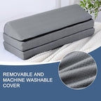 HOMBYS 3-in-1 Adjustable Height Wedge Pillow, 7" Height Leg Knee Pillow for Side Sleepers & Aligns Spine, Supportive Bolster Pillow for Pregnancy Relieves Pressure Hip Leg Elevation, 22", Light Grey