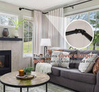 Curtain Rods for Windows 48 to 84, Black Adjustable Wrap Around Curtain Rod, Blackout Heavy Duty Industrial Curtains Rod, 1 Inch Outdoor/Indoor Drapery Rods 48-84"