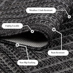 Adiva Rugs Outdoor Indoor Area Rug, Weather Resistant, Easy to Clean, Stain Resistant Floor Mat for Dining Room, Backyard, Deck, Patio (Pebble Weiss, 10' x 14')