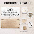 Grandparents Gifts Picture Frame Photo Holder for Wall, Papa Gifts from Grandkids, Gifts for Nanny and Pop from Granddaughter Grandson Grandkids, Best Nana Papa Gifts Hanging Photo Display