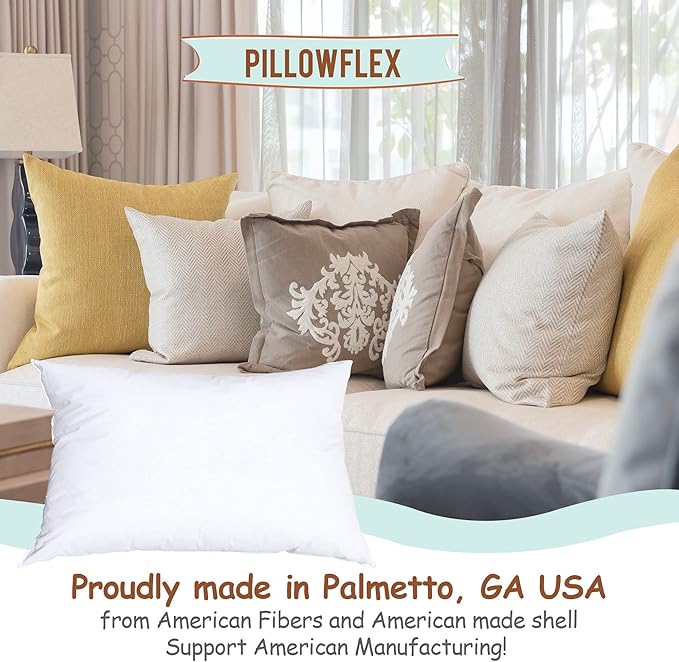 Pillowflex Synthetic Down Pillow Insert - 12x24 Down Alternative Pillow, Ultra Soft, Large Rectangle, Lumbar, Travel, Neck, Sleeping Pillow - 1 Decorative Pillow Form