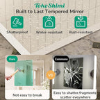 TokeShimi 16x24 Beveled Mirror Bathroom Rectangle, Bathroom Vanity Mirror Frameless with 1" Beveled Edge, Shatterproof Modern Decorative Wall Mirrored for Living Room, Entryway, Restroom