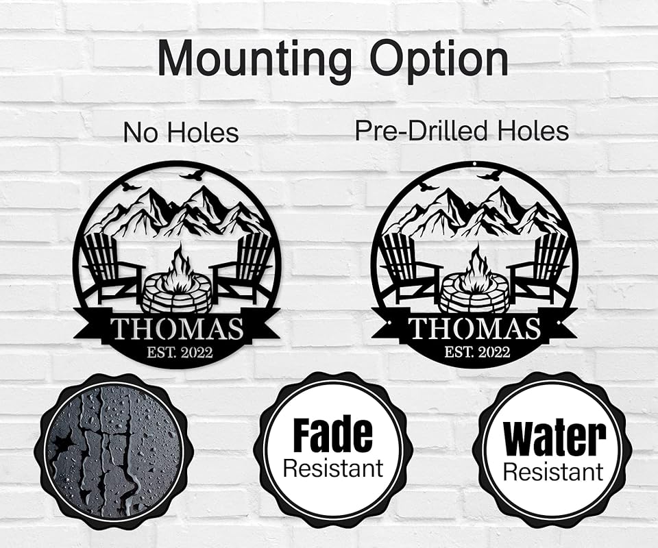 Personalized Campfire Family Name Sign, Monogram Name Camping Sign, Custom Campfire Sign, Campsite Sign, Mountain Campfire Monogram Sign, Campfire Personalized Metal Sign, Last Name Sign