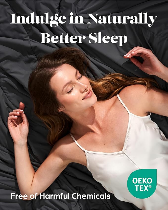 Cooling Comforter Blanket for Hot Sleepers, Twin Soft Cooling Blanket, Cool Bedding for Night Sweats, All-Season Breathable Premium Bedding Lightweight Comforter 68''x90'' - Twin Dark Grey