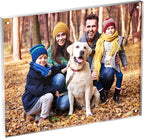 8x10 Acrylic Picture Frame 1 Pack, Clear Freestanding Double Sided Frameless Magnetic Photo Frames, Desktop Display Decor Gift