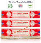 Raajsee Satya Celestial Bliss Nagchampa Incense, 15gmx3 Pack (12 Sets, 160 Pieces, 180g) with Raajsee Incense Holder