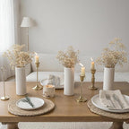 Modern White Ceramic Vase Set of 10 for Living Room Bedroom 7.08'' Minimalist Fresh Small Flower Vases for Bouquet Fake Plant Home Decor Office Fireplace Centerpieces Nordic Style 10 Pack