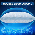 QUTOOL Enhanced Cooling Pillows for Sleeping, Shredded Memory Foam Pillows 2 Pack, Bed Pillows King Size Set of 2, Support Yet Soft Pillow for Side, Back Sleepers