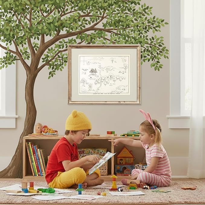 Winnie The Pooh Hundred Acre Wood Map - 11x14 Art Print (Unframed) | Neutral Nursery Decor | Kids Bedroom Wall Decor | A. A. Milne | Boys Room or Girls Room Artwork | Vintage Original Drawing