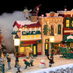 Jetec 2 Pcs Christmas Village Accessories Christmas Brick Snow Road Village Street Mat Decorations Snow Brick Mat for Home Garden Landscape, 4.7 x 47.2 Inch(Fresh Style)