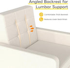 Kromax Mid-Century Modern Accent Chair for Living Room, 496 Lb. Weight Capacity, Dual Armrests, Comfy Extra Large Seat, Timeless Style Perfect for Reading & Relaxing, Cream