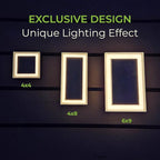 LUMENGY Solar Paver Light 4×8 inch, 2700K, Up to 18 Hours Continuous Lighting, Stainless Steel, Thick Glass, Glare-Free Illumination for Driveways, Pathways & Garden, Waterproof & Drive-Over Rated