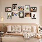 FIXSMITH 5x7 Picture Frame Set of 2, Photo Frame with HD Plexiglass, Display Pictures 4x6 with Mat or 5x7 Without Mat Multi Picture Frames Collage for Tabletop or Wall Display, Black