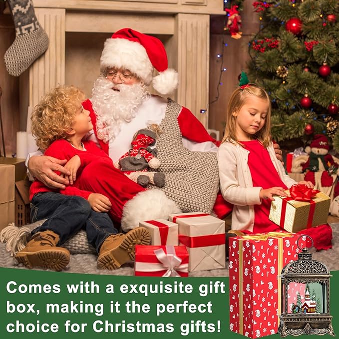 Christmas Snow Globe, Lighted Church Nativity Scene, Musical Snow Water Lantern Swirling Glittering Holiday Decoration and Gift for Family Children or Friends