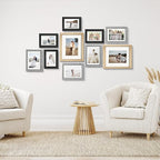 Picture Frames Set of 10, Picture Frames Collage Wall Decor with 8x10 5x7 4x6 Frames in 3 Different Finishes