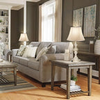 PARTPHONER Touch Control Table Lamp Set of 2, 3-Way Dimmable Bedside Nightstand Lamp with 2 USB Charging Ports, Rustic Farmhouse Desk Lamp with Faux Silk Shade for Living Room, Bedroom - Washed White