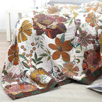 MSGKV Boho Throw Blanket for Bed Couch,100% Cotton Blankets 80''x 90'', Reversible Versatile Muslin Blanket, Super Soft Warm Boho Bedding Blankets