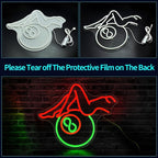 Billiards Lady Neon Sign, JGHTURIE Back Led Neon Signs for Wall Decor - Red Light Up Sign Preppy Girls Bar Pool Table Accessories Game Room Birthday Party Decor Gift USB Powered