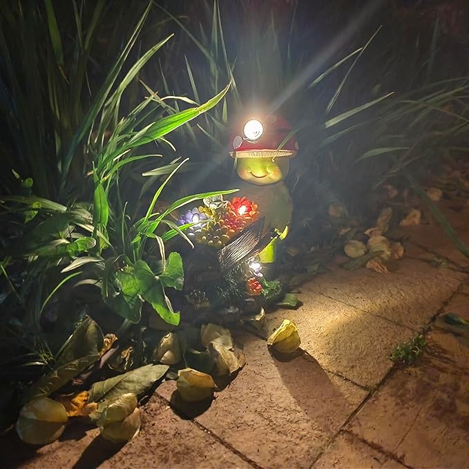 SunGlee Solar Light Turtle Outdoor Garden, Turtle Solar Light for Outdoors Yard Patio Decor 4 LED Sun Powered Outsides Turtles Decor Light Up Garden Statue Gardening Gift for Women Mother Decoration