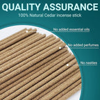 Cedar Incense Sticks (50 Sticks), 100% Natural sustainably harvested Cedar, Suitable for Yoga, Meditation, Relaxation, and Spiritual Purification