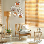 Qunclay 5 Pcs Wall Art Decor Wooden Living Room Wall Decor Bohemian Hanging Farmhouse Geometric 10'' and 8'' Aesthetic Wood Minimalist Posters for Bedroom(Boho)