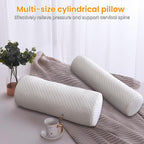 Neck Pillow for Sleeping, Cervical Pillow with Washable Zippered Cover, Cervical Round Pillow for Support with Breathable Cover, Tube Roll Cervical Pillow for Head, Neck, Back Support (White)