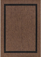 Bordered Outdoor Rug 10x14 Washable Outside Carpet for Indoor Patio Porch Waterproof Easy Cleaning Non Shedding Area Rugs Nut Brown - Black 10 x 14
