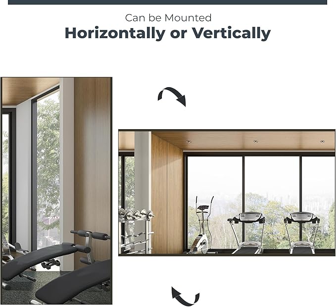 Fab Glass and Mirror Unbreakable Glassless Full Length Standing Mirror, Lightweight Shatterproof, Perfect for Home, Gym, Dance Studio 40L X 30W Chrome