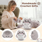 Gifts for Him Her Boyfriend Girlfriend Wife Husband Wedding Anniversary Birthday Gift for Women Men Handmade Positive Cat I Love You Crochet Couples to My Love Christmas