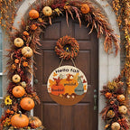 Fall Decorations for Home - Welcome Sign for Front Door,Rustic Round Wood Wreaths for Outdoor,Maple Leaves Garland Porch Decor for Thanksgiving Friendsgiving - Fall Decor for Room Kitchen Wall