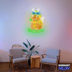 Personalized Cute Capybara Neon Sign, Custom UV Printed Buzzing But Chilling Decor Led Light, Wall Art Lights Signs, Decorative Gifts For Friends, Kids, Bedroom, Living Room, Bar