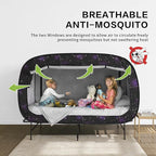 Bed Tent Twin Bed Canopy Portable Dream Tent for Adult Indoor Sleeping Tents with 2 Doors Breathable Private Space Tents, Starry Constellation