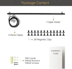 You Have Space WAJER Picture Hanging Kit with 24 Magnetic Clips for Pictures, Polaroids, Kids Crafts and Artwork, Metal Black