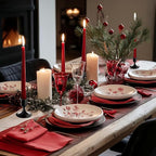 Vintage Black Taper Candle Holders, Set of 6, Metal Taper Candlestick Holder for Dinner Room Table Centerpiece, Wedding Reception, Festive,Mantel Decoration, Home Decor (Black, Set of 6)