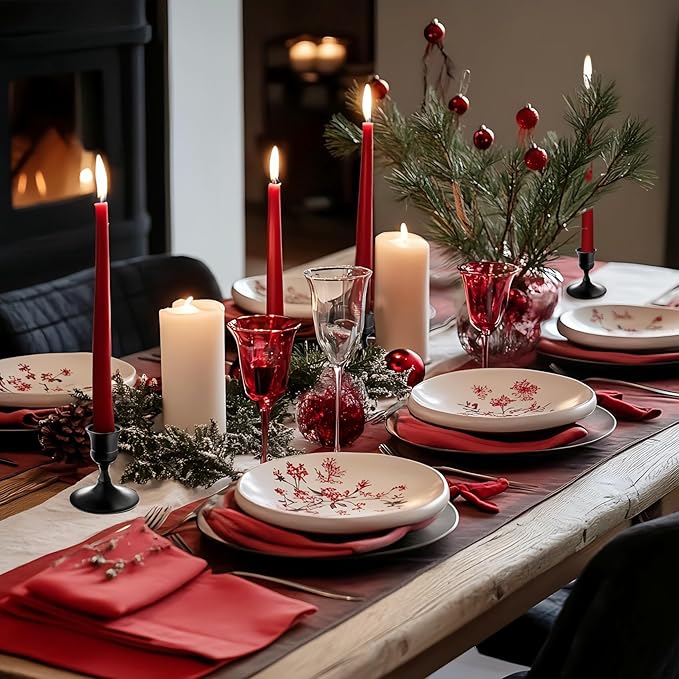 Vintage Black Taper Candle Holders, Set of 6, Metal Taper Candlestick Holder for Dinner Room Table Centerpiece, Wedding Reception, Festive,Mantel Decoration, Home Decor (Black, Set of 6)