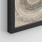 SIGNWIN Framed Art Beige Abstract Geometric Circle Stroke Minimalist Folk Boho Mid-Century Inspired Digital Print Decorative Zen Bedroom Relax Multicolor - 11"x14"x4 Black