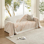 Boho Couch Cover Washable Sectional Couch Covers for Dogs Reversible Sofa Slipcover for 2 or 3 Cushion Couch Pet Friendly Furniture Protector (1# Orange, 71" x 150")