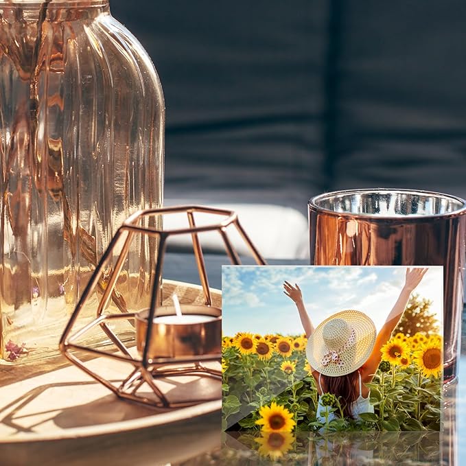 5 Pack 3.5 x 5 inches Acrylic Picture Frame Desktop Frameless Photo Frame Double Sided Transparent Acrylic Frame Clear Horizontal Magnetic Frame for Desk Desktop Display Pictures Holder