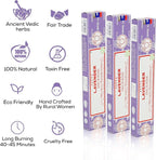 Satya Lavender Incense Sticks, Satya Bng (Bangalore) Insenses 15gmx3 Pack (45 GMS) with Raajsee Incense Holder Bundle, Satya Nagchampa Natural Incense