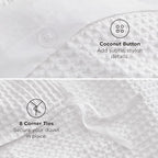 Bedsure Cotton Duvet Cover Queen - 100% Cotton Waffle Weave Bright White Duvet Cover Queen Size, GentleSoft™ and Breathable Bedding Set for All Season, 3 Pieces, 90"x90"