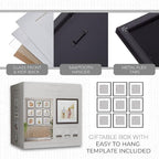 Sheffield Home 9 Piece Gallery Wall Frame Set, 12x12 in. Matted to 8x8 in. (Matte Black)