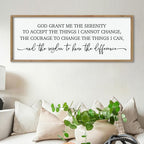 ZZJJHYWGQ Bible Verse Wall Decor Serenity Prayer Inspirational Religious Art, 40''×15'' Rustic Christian God Grant Me Saying Horizontal Holy Catholic Scripture Sign for Living Room Large Wall Hanging (Wood)