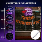 WLHOPE Welcome Foolish Mortals Halloween Neon Sign LED Neon Signs for Wall Halloween Decor Light Up Sign for Wall Decor Party Door Windows Bar Man Cave Decoration USB Powerd 16.1x12.6inches