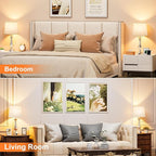 Upgraded Touch Lamps for Night Stands Set of 2 - Bedside Lamps with USB C+A, 3 Way Dimmable for Bedroom Living Room End Tables Office (White&Nickel)