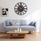 Large Wall Clock for Living Room Decor, 32 Inch Non Ticking Silent, Battery Operated Modern Vintage Oversized Wall Clock for Bedroom Kitchen