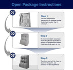 Daneey Bed Pillows for Sitting up in Bed, Reading Pillows for Sitting in Bed Adult, Back Pillow for Bed Sitting Up, Back Support Pillow for Bed Removable Breathable Cover, Gray