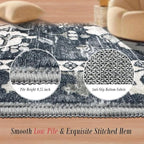 RUGSURE Washable Area Rugs - Perfect for Living Room, Bedroom, Kids Room, Nursery - Stain & Water Resistant Non-Slip, Pet & Child Friendly, Vintage Tribal Area Rugs (Grey, 3' x 5 ')