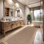 CAMILSON Indoor and Outdoor Runner Rug Natural Sisal Boho Woven Design Easy-Cleaning Non Shedding Fiber Living Room Bedroom Garden Patio and Kitchen Washable Outside Carpet Alfombras (2x7)