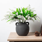 Ceramic Flower Vases, 6 Inch Vintage Terracotta Vases with hadle for Home Decor, Decorative Porcelain Vase, Farmhouse Vase for Home Decor, Living Room, Shelf Decor, Farmhouse, Table, Lyeec