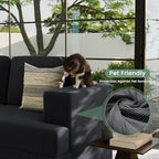 2 Piece Set Comfy Sofa Couch, 2 3-Seater Sofa with Deep Seats, Modern Sleeper Couch for Living Room, Black Corduroy